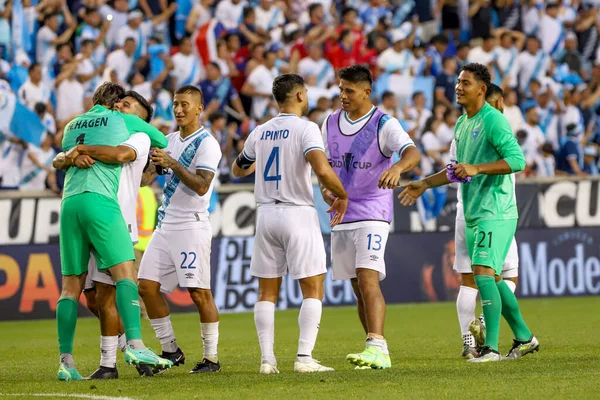 Spo Guatemala Players Celebrate Victory Guadeloupe Concacaf Gold Cup July — Stock Photo, Image