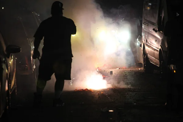 Novo Confronto Entre Polícia Nova Iorquinos Durante Celebrações Dos Fogos — Fotografia de Stock