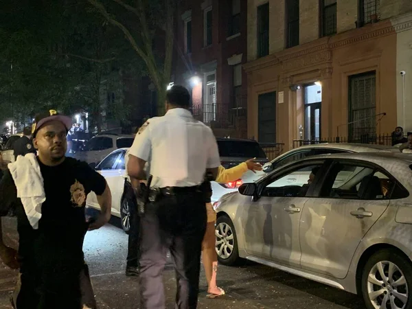 Novinka Střet Mezi Policií Newyorčany Během Oslav Nezávislosti Ohňostrojů Července — Stock fotografie