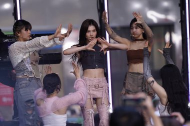 (NEW) Twice performed live on the TODAY SHOW at Rockefeller Plaza. June 05, 2023, New York ,USA : Twice, the sensational K-pop group, graced the stage this morning at the renowned Today Show on NBC, leaving fans and viewers awe-inspired.  clipart