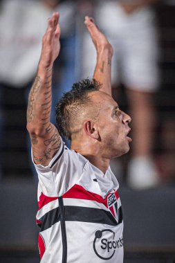 SAO PAULO (SP), 07 / 05 / 2023 - COPA DO BRASIL / SAO PAULO vS PALMEIRAS - Rafinha, Cicero Pomp 'ta düzenlenen 2023 Copa do Brasil futbolunun çeyrek finallerinin ilk ayağı için geçerli olan Sao Paulo ve Palmeiras arasındaki maçta attığı golü kutluyor