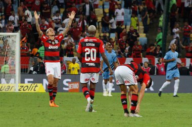 Rio de Janeiro (RJ), 07 / 05 / 2023 - COPA DO BRASIL / FLAMENGO / ATHLETICO PARANAENSE / RJ - Pedro do Flamengo golünü atıyor ve Flamengo ve Athletico Paranaense arasındaki maçı Copa do Brasil 2023 çeyrek finalleri için geçerli kılıyor