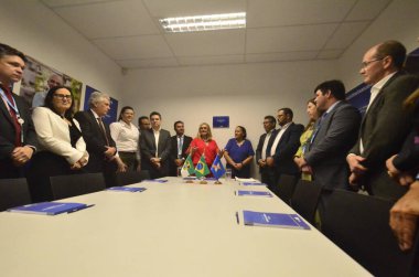 Natal (RN), 07 / 06 / 2023 - PreSIDENT / CAIXA / HOUSING / RN - Caixa Economica Federal Rita Serrano Başkanı, RN 'de konut inşaatının devam ettiğini duyurdu ve Ribeira ajansının belediyeleri ve devleti kabul etmek için bir oda açtı.. 