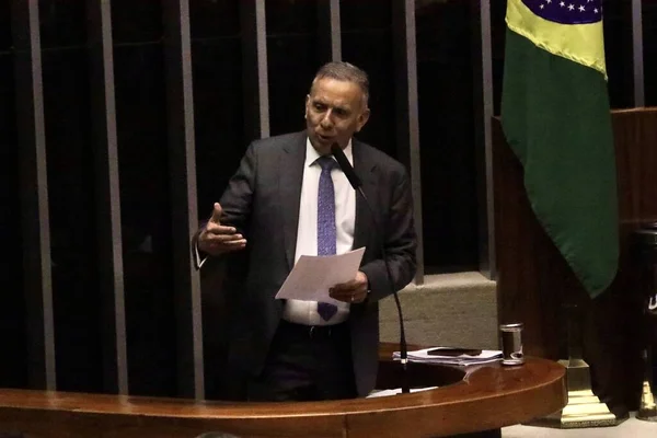 Brasilia 2023 Politics Chamber Tax Reform Federal Deputy Rapporteur Reform — Stock Photo, Image