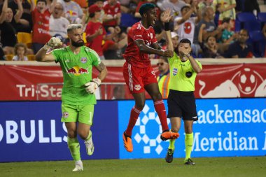 (SPO) 2023 MLS Normal Sezonu: New England Devrimi 'ne karşı New York Red Bulls. 8 Temmuz 2023. Harrison, New Jersey, ABD: Red Bull Arena 'da düzenlenen Ulusal Futbol Ligi (MLS) Doğu Konferansı için geçerli olan New England Devrimi ile New York Red Bulls arasındaki futbol maçı