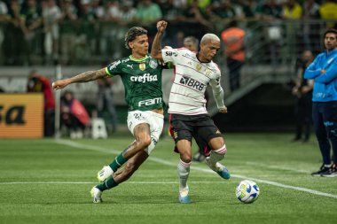 Sao Paulo (SP), 07 / 08 / 2023 - BRAZILIAN / PALMEIRAS X FLAMENGO - Palmeiras ve Flamengo arasındaki maç, Sao Paulo 'nun batı bölgesindeki Allianz Parque' da düzenlenen Brezilya Futbol Şampiyonası 'nın 14. turu için geçerli
