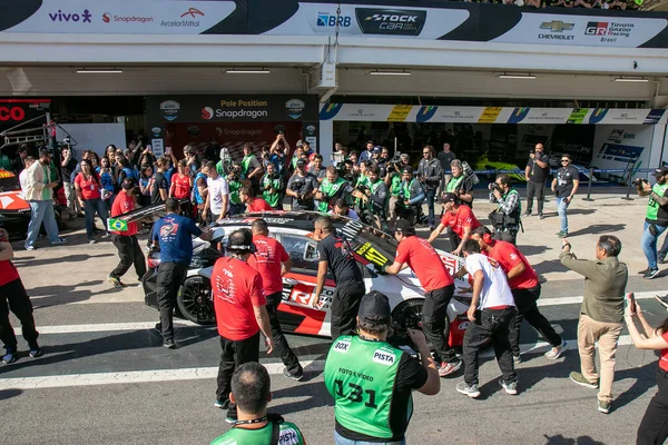 サンパウロ 2023年7月8日 ストックカー トレイノ サンパウロ南のインターラゴスサーキットで開催されたストックカープロシリーズの予選の様子 ポリポジションはアルゼンチン人ドライバーのマティアス ロッシに征服された — ストック写真