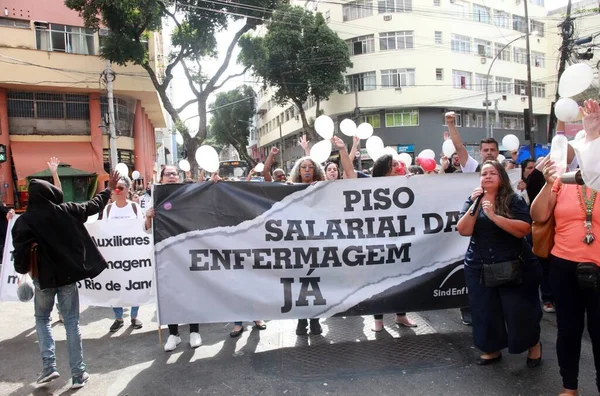 Rio Janeiro Brasile 2023 Manifestacao Saude Salary Gli Infermieri Del — Foto Stock