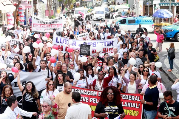 Rio Janeiro Brésil 2023 Manifestacao Saude Salaire Des Infirmières Secteur — Photo