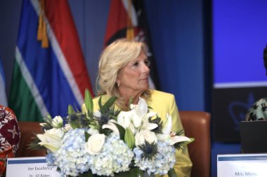 (ABD First Lady 'si Jill Biden, Columbia Üniversitesi Halk Sağlığı Postacı Okulu' ndaki First Lady Akademisi 'nde Afrikalı First Lady' lere katıldı. 12 Temmuz 2023, New York, ABD