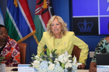 (ABD First Lady 'si Jill Biden, Columbia Üniversitesi Halk Sağlığı Postacı Okulu' ndaki First Lady Akademisi 'nde Afrikalı First Lady' lere katıldı. 12 Temmuz 2023, New York, ABD