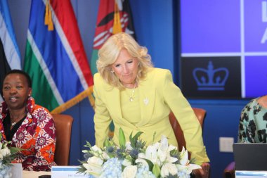 (ABD First Lady 'si Jill Biden, Columbia Üniversitesi Halk Sağlığı Postacı Okulu' ndaki First Lady Akademisi 'nde Afrikalı First Lady' lere katıldı. 12 Temmuz 2023, New York, ABD
