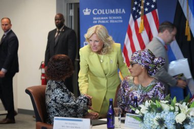 (ABD First Lady 'si Jill Biden, Columbia Üniversitesi Halk Sağlığı Postacı Okulu' ndaki First Lady Akademisi 'nde Afrikalı First Lady' lere katıldı. 12 Temmuz 2023, New York, ABD