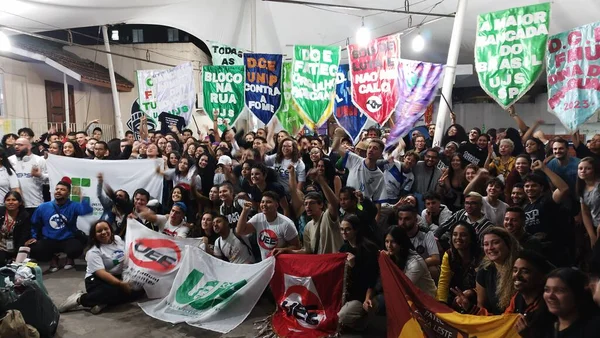 Сан Паулу Бразилія 2023 Студенти Декількох Університетів Сан Паулу Збираються — стокове фото