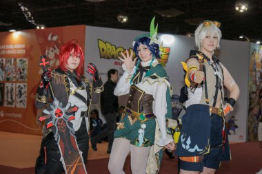 Japon şarkıcı Nano ile basın toplantısı. 14 Temmuz 2023, Sao Paulo, Brezilya: Japon şarkıcı Nano, Anime Friends 2023, Neşelen Arkadaşları sırasında 14 Temmuz Cuma günü Anhembi sergi merkezinde düzenlediği basın toplantısında