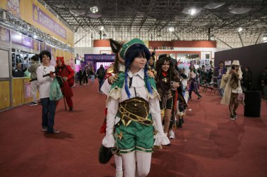 Japon şarkıcı Nano ile basın toplantısı. 14 Temmuz 2023, Sao Paulo, Brezilya: Japon şarkıcı Nano, Anime Friends 2023, Neşelen Arkadaşları sırasında 14 Temmuz Cuma günü Anhembi sergi merkezinde düzenlediği basın toplantısında