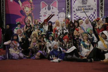 Anime Frinds Hareketi 20 yıl sürdü. 15 Temmuz 2023. Sao Paulo, Brezilya: Anime Dostları Etkinliği sırasındaki hareket, 15 Cumartesi günü Japon kültürünün, ineklerin ve Kostümcülerin yanı sıra ulusal ve uluslararası etkinliklerin hayranlarını bir araya getirdi)
