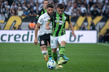 Sao Paulo (SP), Brezilya 07 / 15 / 2023 - Sao Paulo 'nun doğu bölgesindeki Neo Quimica Arena' da düzenlenen Copa do Brasil 2023 çeyrek finalinin ikinci ayağı için geçerli olan Corinthians ile Amerika-MG arasındaki maç
