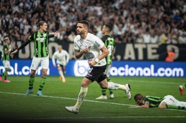 Sao Paulo (SP), Brezilya 07 / 15 / 2023 - Korintliler 'den Renato Augusto, Korintliler ve Amerika-MG arasında oynanan ve Copa do Brasil 2023 çeyrek finalinin ikinci ayağı için geçerli olan maçta golünü kutluyor.