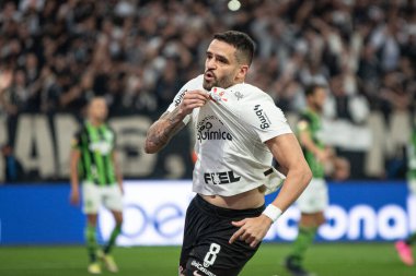 Sao Paulo (SP), Brezilya 07 / 15 / 2023 - Korintliler 'den Renato Augusto, Korintliler ve Amerika-MG arasında oynanan ve Copa do Brasil 2023 çeyrek finalinin ikinci ayağı için geçerli olan maçta golünü kutluyor.