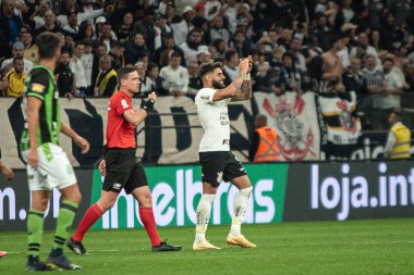 Sao Paulo (SP), Brezilya 07 / 15 / 2023 - Korintliler 'den Yuri Alberto, Korintliler ve Amerika-MG arasında oynanan ve Copa do Brasil 2023 çeyrek finalinin ikinci ayağı için geçerli olan maçta golünü kutluyor.