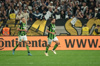 Sao Paulo (SP), Brezilya 07 / 15 / 2023 - Amerika-MG 'den Benitez, Corinthians ve Amerika-MG arasında oynanan ve 2023 Copa do Brasil çeyrek finalinin ikinci ayağı için geçerli olan maçta golünü kutluyor.