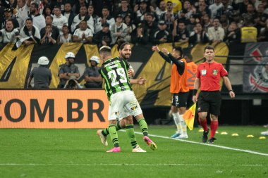 Sao Paulo (SP), Brezilya 07 / 15 / 2023 - Amerika-MG 'den Benitez, Corinthians ve Amerika-MG arasında oynanan ve 2023 Copa do Brasil çeyrek finalinin ikinci ayağı için geçerli olan maçta golünü kutluyor.