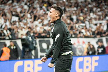 Sao Paulo (SP), Brezilya 07 / 15 / 2023 - Matias Rojas, Corinthians ile Amerika-MG arasında oynanan ve Copa do Brasil 2023 çeyrek finalinin ikinci ayağı için geçerli olan karşılaşmayı Neo Quimica Arena 'da kutluyor