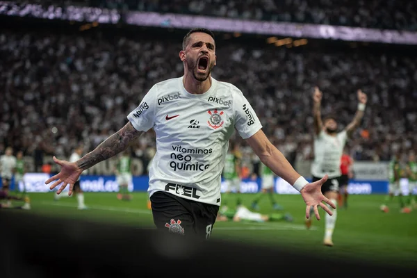 Sao Paulo Brazil 2023 Renato Augusto Corinthians Celebrates His Goal — Stock Photo, Image