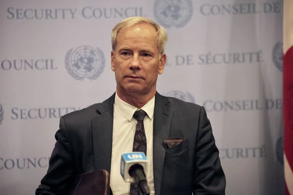 Nin Birleşmiş Milletler Heyeti Başkanı Büyükelçi Olof Skog Ile Basın — Stok fotoğraf