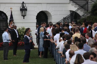 Joe ve Jill Biden Beyaz Saray 'da Kongre Pikniği' ne ev sahipliği yapıyor. 19 Temmuz 2023, Washington DC, Maryland, ABD: ABD Başkanı ve First Lady South Lawn 'daki Beyaz Saray Kongre Pikniğine ev sahipliği yaptılar 