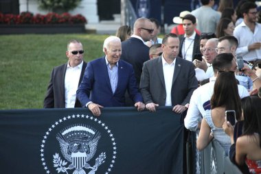 Joe ve Jill Biden Beyaz Saray 'da Kongre Pikniği' ne ev sahipliği yapıyor. 19 Temmuz 2023, Washington DC, Maryland, ABD: ABD Başkanı ve First Lady South Lawn 'daki Beyaz Saray Kongre Pikniğine ev sahipliği yaptılar 