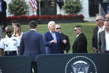 Joe ve Jill Biden Beyaz Saray 'da Kongre Pikniği' ne ev sahipliği yapıyor. 19 Temmuz 2023, Washington DC, Maryland, ABD: ABD Başkanı ve First Lady South Lawn 'daki Beyaz Saray Kongre Pikniğine ev sahipliği yaptılar 
