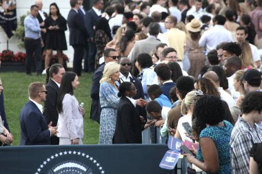 Joe ve Jill Biden Beyaz Saray 'da Kongre Pikniği' ne ev sahipliği yapıyor. 19 Temmuz 2023, Washington DC, Maryland, ABD: ABD Başkanı ve First Lady South Lawn 'daki Beyaz Saray Kongre Pikniğine ev sahipliği yaptılar 