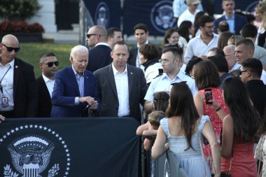 Joe ve Jill Biden Beyaz Saray 'da Kongre Pikniği' ne ev sahipliği yapıyor. 19 Temmuz 2023, Washington DC, Maryland, ABD: ABD Başkanı ve First Lady South Lawn 'daki Beyaz Saray Kongre Pikniğine ev sahipliği yaptılar 