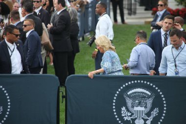 Joe ve Jill Biden Beyaz Saray 'da Kongre Pikniği' ne ev sahipliği yapıyor. 19 Temmuz 2023, Washington DC, Maryland, ABD: ABD Başkanı ve First Lady South Lawn 'daki Beyaz Saray Kongre Pikniğine ev sahipliği yaptılar 