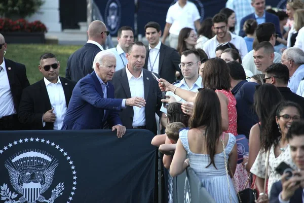 stock image Joe and Jill Biden Host Congressional Picnic at The White House. July 19, 2023, Washington DC, Maryland, USA: The US President and the First Lady host the White House Congressional Picnic on the South Lawn 