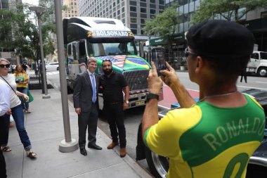 Brezilyalı Senatörler 8 Ocak 'ta BM Genel Merkezi' nde Dosya sundular. 21 Temmuz 2023, New York, ABD: Brezilyalı Senatör Eduardo Girao ve milletvekili Marcel Van Hattem parlamenterler heyetine başkanlık ettiler