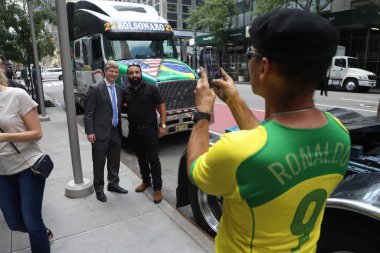 Brezilyalı Senatörler 8 Ocak 'ta BM Genel Merkezi' nde Dosya sundular. 21 Temmuz 2023, New York, ABD: Brezilyalı Senatör Eduardo Girao ve milletvekili Marcel Van Hattem parlamenterler heyetine başkanlık ettiler