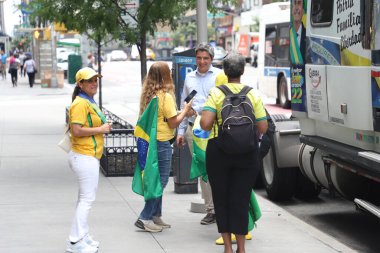Brezilyalı Senatörler 8 Ocak 'ta BM Genel Merkezi' nde Dosya sundular. 21 Temmuz 2023, New York, ABD: Brezilyalı Senatör Eduardo Girao ve milletvekili Marcel Van Hattem parlamenterler heyetine başkanlık ettiler