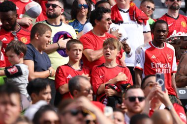 Şampiyonlar Turu: Manchester United Arsenal 'e karşı. 22 Temmuz 2023, Doğu Rutherford, New Jersey, ABD: İngiltere Başbakanı Manchester United ve Arsenal arasında Doğu Rutherford, New Jersey 'deki MetLife Stadyumu' nda eski rakipler eşleşmesi 