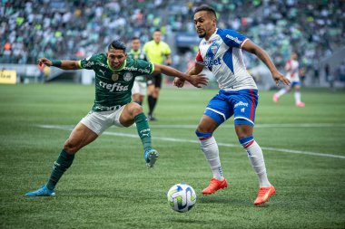 Sao Paulo (SP), Brezilya 07 / 22 / 2023 - Bu cumartesi öğleden sonra Sao Paulo 'nun batı bölgesindeki Allianz Parque' da düzenlenen 2023 Brezilya Futbol Şampiyonası 'nın 16.