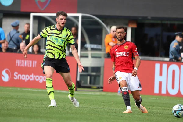 stock image Champions Tour: Manchester United vs Arsenal. July 22, 2023, East Rutherford, New Jersey, USA: Old Rivals matchup between English Premier giants Manchester United and Arsenal at MetLife Stadium in East Rutherford, New Jersey 