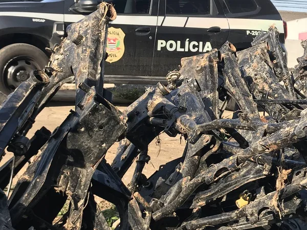 Int Policía Militar Recuperó 150 Cuadros Motocicletas Abandonadas Sao Paulo —  Fotos de Stock