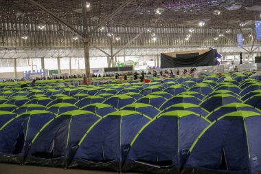 Sao Paulo 'daki kampüs partisi Brezilya' da. 25 Temmuz 2023, Sao Paulo, Brezilya: Ülkedeki en büyük teknoloji etkinliklerinden biri olan Kampüs Partisi Brasil 'in 25 Temmuz Salı günü Anhembi sergi merkezinde görülmesi