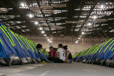 Sao Paulo 'daki kampüs partisi Brezilya' da. 25 Temmuz 2023, Sao Paulo, Brezilya: Ülkedeki en büyük teknoloji etkinliklerinden biri olan Kampüs Partisi Brasil 'in 25 Temmuz Salı günü Anhembi sergi merkezinde görülmesi