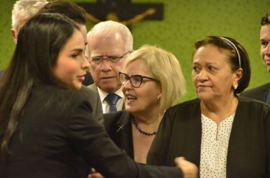 Natal (RN), Brezilya 07 / 25 / 2023 - Bakan Rosa Weber ve Vali Fatima Bezerra, Federal Yüksek Mahkeme Başkanı (STF) ve Ulusal Adalet Konseyi (CNJ) gündeminde yer alıyorlar.)