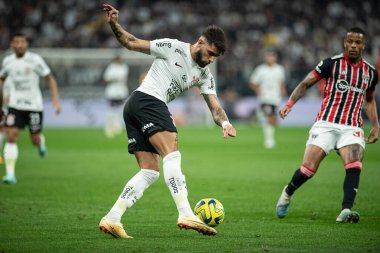 Sao Paulo (SP), Brezilya 07 / 25 / 2023 - Yuri Alberto, Corinthians ve Sao Paulo arasında oynanan 2023 Copa do Brasil yarı finalinin ilk ayağı için geçerli, Neo Quimica Arena 'da düzenlendi.