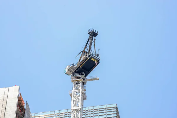 Konstruksi Crane Terbakar Dan Ambruk Manhattan Nyc Juli 2023 New — Stok Foto
