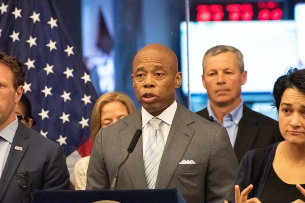 Mayor Eric Adams Press Conference Excessive Heat Wave Nyc July — Stock Photo, Image